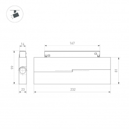 Трековый светодиодный светильник Arlight MAG-ORIENT-LASER-FOLD-S230-12W Warm3000 035866(1)