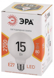 Лампа светодиодная ЭРА E27 15W 2700K матовая LED G90-15W-2700K-E27 Б0049077