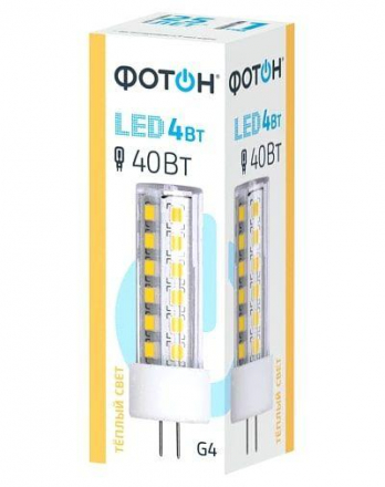 Лампа светодиодная Фотон G4 4W 3000K прозрачная 23982