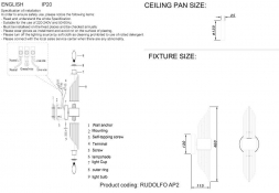 Бра Crystal Lux Rudolfo AP2 Nickel