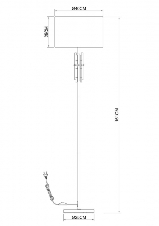 Торшер Arte Lamp Taygeta A4097PN-1CC