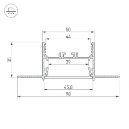 Профиль Arlight SL-LINIA45-FANTOM-2000 ANOD 027160