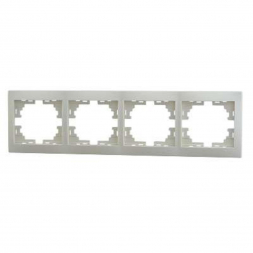 Рамка 4-ая горизонтальная Lezard Mira кремовая 701-0300-149