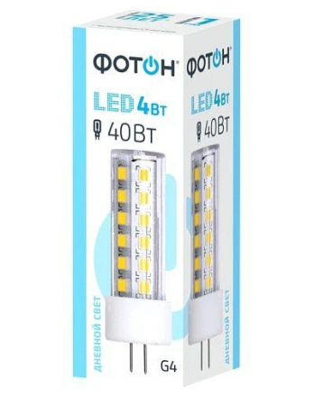 Лампа светодиодная Фотон G4 4W 4000K прозрачная 24070