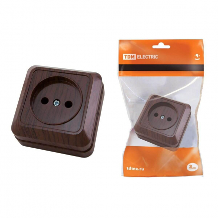 Розетка 2P TDM Electric Ладога бук SQ1801-0033