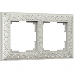 Рамка Werkel Antik на 2 поста жемчужный WL07-Frame-02 4690389063503