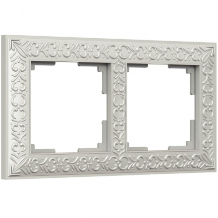 Рамка Werkel Antik на 2 поста жемчужный WL07-Frame-02 4690389063503