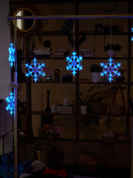 Светодиодная гирлянда Uniel занавес Снежинки-1 220V синий ULD-E1503-072/DTA Blue IP20 Snowflakes-3 UL-00007336