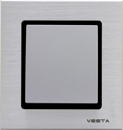 Выключатель одноклавишный Vesta-Electric Exclusive Silver Metallic серебро FVK050305SER