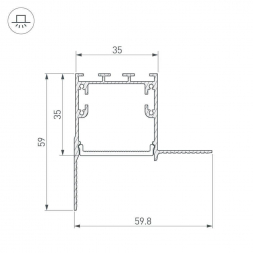 Профиль Arlight SL-LINIA32-FANTOM-EDGE-2000 ANOD 027159