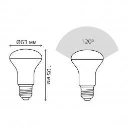 Лампа светодиодная рефлекторная Gauss E27 9W 2700K матовая 106002109