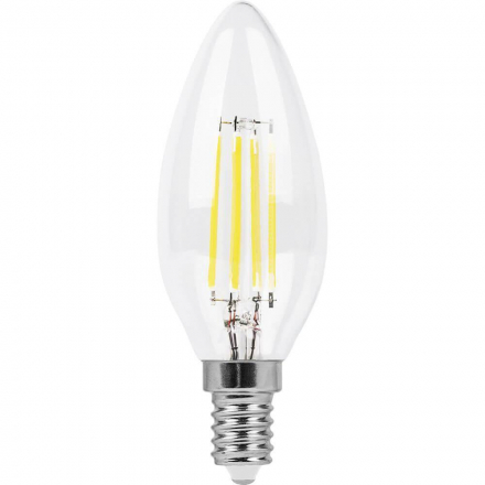 Лампа светодиодная филаментная Feron E14 11W 2700K Свеча Прозрачная LB-713 38006