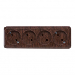 Розетка четырехместная 2P TDM Electric Ладога бук SQ1801-0328