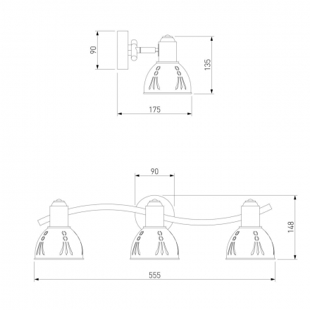 Спот Eurosvet 20052/3 античная бронза