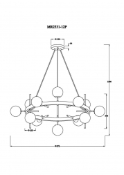Подвесная люстра MyFar Robert MR2331-12P