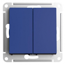 Переключатель двухклавишный Schneider Electric AtlasDesign 10A 250V аквамарин ATN001165
