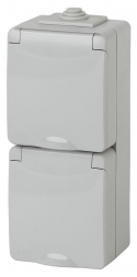 Розетка ЭРА Эксперт 2х2P E IP65 16A 250V 11-2607-03 Б0036002