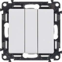 Выключатель трехклавишный Legrand Valena Life 10A 250V белый 752403