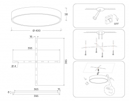 Потолочный светодиодный светильник Ambrella light Orbital Air Alum FV5529