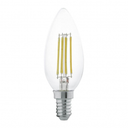 Лампа светодиодная филаментная Eglo E14 4W 2700К прозрачная 11496