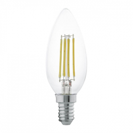 Лампа светодиодная филаментная Eglo E14 4W 2700К прозрачная 11496