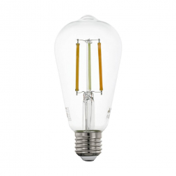 Лампа светодиодная филаментная диммируемая Eglo E27 6W 2200-6500K прозрачная 12577