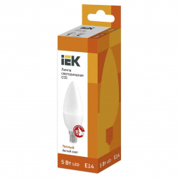 Лампа светодиодная IEK E27 5W 3000K матовая LLE-C35-5-230-30-E27