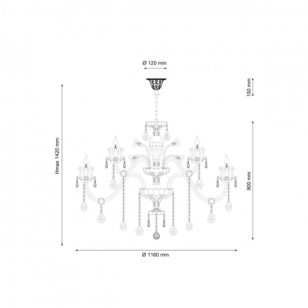 Подвесная люстра Lucia Tucci Ashanti 1250.18 Clear