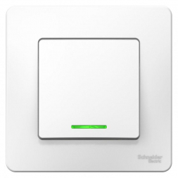Переключатель одноклавишный проходной Schneider Electric Blanca 10A 250V с подсветкой белый BLNVS010611