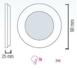 Встраиваемый светодиодный светильник Horoz Slim-3 3W 2700K 056-003-0003 HRZ00002142