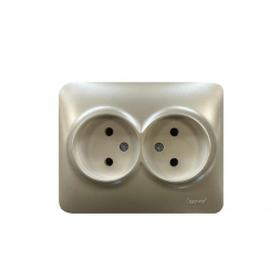 Розетка 2-ая без зазем. Lezard Karina Life белый жемчуг 708-3000-128B