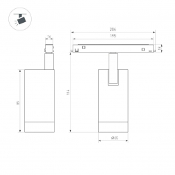 Трековый светодиодный светильник Arlight Mag-Orient-Spot-R35-6W Day4000-Mix 043910