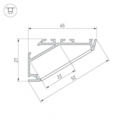 Профиль Arlight KLUS-P45.30-2000 ANOD 025469