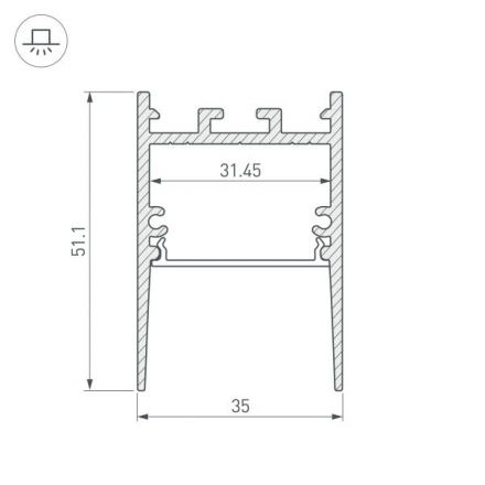 Профиль Arlight SL-Comfort-3551-2000 Anod 031731
