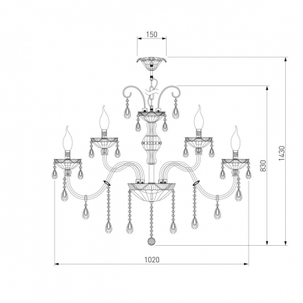 Подвесная люстра Bogates 125/10+5 Strotskis