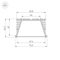 Профиль Arlight KLUS-POWER-RW70F-2000 ANOD 019881