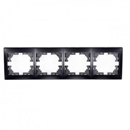 Рамка 4-ая горизонтальная Lezard Mira черная 701-4200-149