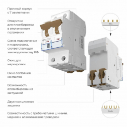 Автоматический выключатель Werkel 2P 20 A C 4,5 кА W902P204 4690389192685