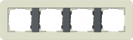 Рамка 4-постовая Gira E3 песочный/антрацит 0214427