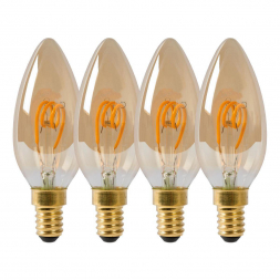 Лампа светодиодная диммируемая Lucide E14 3W 2200K янтарная 49043/14/62