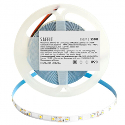 Светодиодная лента Saffit 6W/m 60LED/m 2835SMD теплый белый 5М SST01 55237