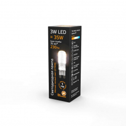 Лампа светодиодная Gauss G9 3W 2700K прозрачная 107709103