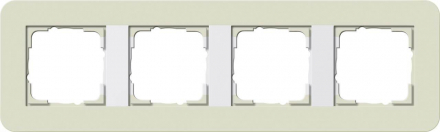 Рамка 4-постовая Gira E3 песочный/белый глянцевый 0214417