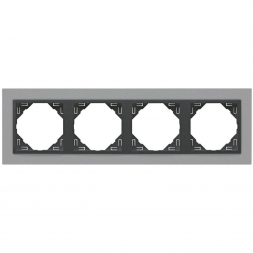 Рамка 4-постовая Efapel Logus 90 Animato алюминий/серый 90940 TAS