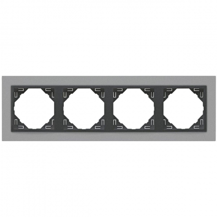 Рамка 4-постовая Efapel Logus 90 Animato алюминий/серый 90940 TAS