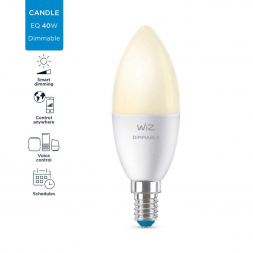 Лампа светодиодная диммируемая WiZ E14 4,9W 2700K матовая Wi-Fi BLE 40W C37E14927DIM1PF/6 929002448502