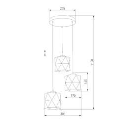 Подвесная люстра TK Lighting 1045 Siro Black Gold
