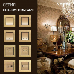 Выключатель одноклавишный проходной Vesta-Electric Exclusive Champagne Metallic шампань FVK050206BSH
