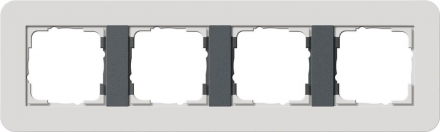 Рамка 4-постовая Gira E3 светло-серый/антрацит 0214421