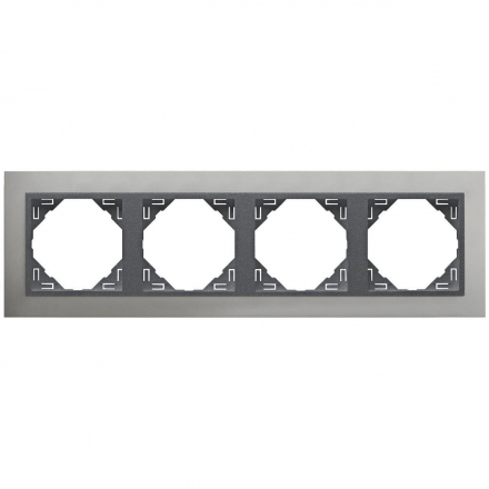 Рамка 4-постовая Efapel Logus 90 Animato алюминий/серый 90940 TUS